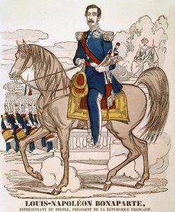 ナポレオン3世の肖像 - 国民の代表、フランス共和国大統領。(Charles Louis Napoleon Bonaparte) (1808 - 1873)。脊椎のイメージ。 作： French School