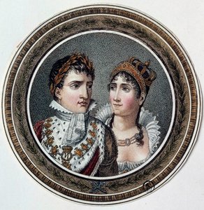ナポレオン1世（1769-1821）とジョゼフィーヌ・ド・ボーアルネ（1763-1814）の肖像 キャンディの蓋に描かれている。19世紀 作： French School
