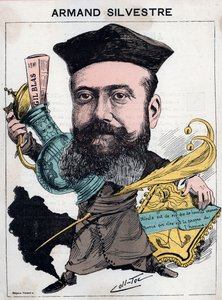 フランスの詩人、ポール・アルマン（Paul-Armand）・シルベストル（1837-1901）の肖像 - パリの「Les Hommes d