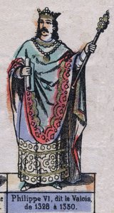 フィリップ・ド・ヴァロワとして知られるフランスのフィリップ6世（1294年～1350年）（カペティ家の王朝）の肖像。19世紀後半のイラスト。