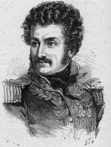 Pierre Yriex (Pierre Yrieix) Daumesnil (1776-1832)の肖像 - 第一帝政期および維新期のフランスの将軍 - 1889年のエングレーヴィング - 個人蔵