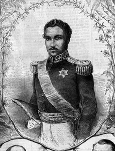 マダガスカル王、ラダマ2世（1829-1863）の肖像。1862年5月31日付「Le Monde Illustré」268号に掲載された図版。 作： French School