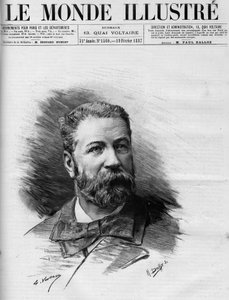 1887年の『世界図鑑』に掲載されたフランスの弁護士・代議士、ラウル・デュヴァル（1832-1887）の肖像。 作： French School
