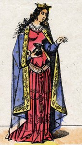 フランスの女王SAINT BATHILDE（680年没）、クロヴィス2世の妻の肖像。 作： French School