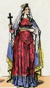 クロヴィス1世の妻であるフランク王国の女王（v.475-545）、聖クロチルデの肖像。 作： French School