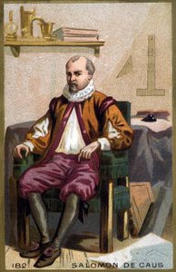 ソロモン・デ・コーズ（1576-1626）の肖像。19世紀末のクロモリトグラフ。 作： French School