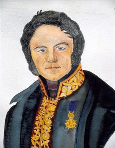 領事の衣装を着たスタンダールの肖像 - S.Valérieによる絵画