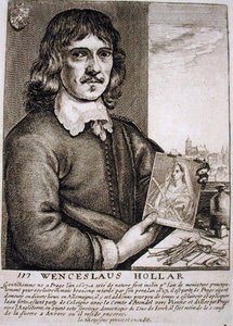 Wenceslaus Hollar (1607-77) の肖像 (エングレーヴィング) 作： French School