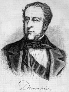 デヴォンシャー公爵ウィリアム・スペンサー・キャヴェンディッシュ（1790-1858）の肖像。1858年2月20日付「Le Monde Illustré」45号に掲載された版画。 作： French School