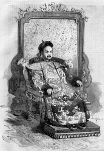清朝の中国皇帝、献帝（1831-1861）の肖像。2月2日付「Le Monde Illustré」199号に掲載された図版 作： French School