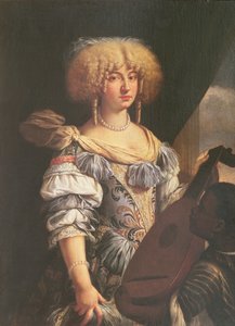 ムーアのページを持つ女性の肖像 作： French School