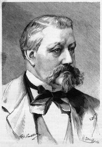 1887年、ジャーナリストで小説家のアルベリック・セカンド・ディケイドの肖像（『Le Monde Illustré』所収）。 作： French School