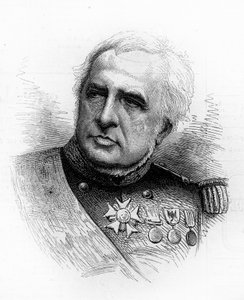 フランス人提督 Camille Adlbert Marie de la Ronciere le Noury (1816-1881)の肖像。1881年5月21日付「Le Monde Illustré」1260号に掲載されたエングレーヴィング。 作： French School
