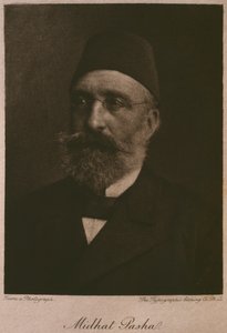 ゲオルクモーリッツエバースのLEgypte（1837-98）、1881年（bw彫刻）のKhedive Tawfikの肖像 作： French School