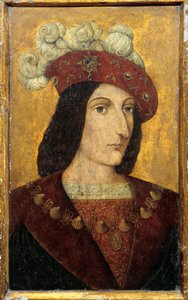フランス王シャルル8世（1470-1498）の肖像 フランス派の木版画です。15世紀 ランゲア城 作： French School