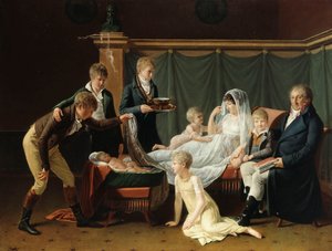 侯爵とクラマイエル侯爵と内部の7人の子供たちの肖像画、 作： French School