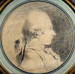 マルキ・ド・サド（1740-1814）の肖像 無名のデッサン18世紀 個人蔵 作： French School