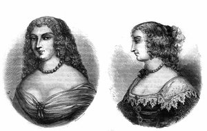 マドモアゼル・ド・ラ・ファイエット（Louise de La Fayette 1618-1665）」と「マドモアゼル・ド・オートフォール（Marie de Hautefort）」のポートレート。 作： French School