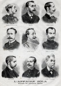 ドレフュス・ゾラ事件の主な証人の肖像画（『Le Petit Journal』2月27日付 作： French School