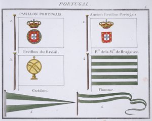 ポルトガルの旗、1819年頃のフランスの旗の本 作： French School