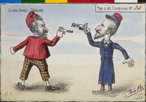 1904年12月、ポールデロウレとジャンジョレスの決闘はがき 作： French School