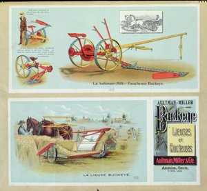 19世紀末のAultman-Miller Buckeye Binders and Reapersのポスター広告 作： French School