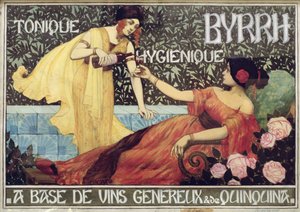 強壮剤と衛生ドリンク、バール」の広告ポスター、1900年頃（エングレーヴィング） 作： French School