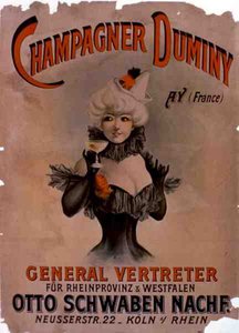 ケルンの「Duminy Champagne」の広告ポスター（カラーリトグラフ） 作： French School