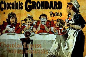 パリの「Grondard Chocolates」の広告ポスター（カラーリトグラフ）