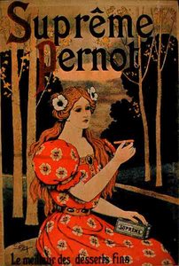 高級デザート「Supreme Pernot」の広告ポスター（カラーリトグラフ） 作： French School