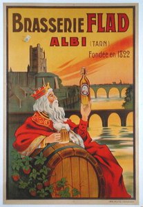 アルビの「Brasserie Flad」の宣伝ポスター 作： French School