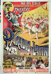 パラディラテン劇場のポスター、1880〜90年頃