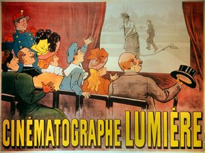 リュミエール兄弟のシネマトグラフのポスター。"L