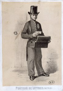 郵便配達、1865年頃 作： French School