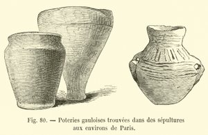 パリ周辺の墓で発見されたガリア陶器 作： French School