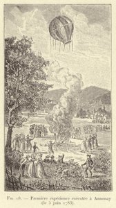 アノネで行われた最初の実験（1783年6月5日）（版画 作： French School