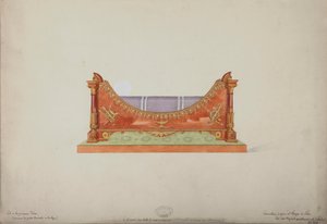 ボローニャのバシオッキ宮殿のプリンセスエリザスベッド、1900〜20年頃 作： French School
