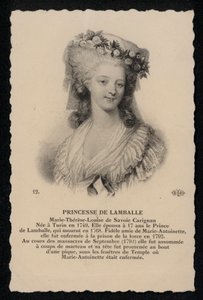 ランバル侯爵夫人（リトグラフ 作： French School