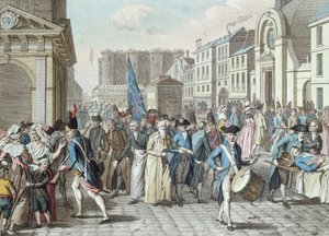 1789年7月14日にバスティーユから解放されたサンアントワーヌ通りの囚人 作： French School