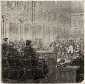 1822年のジャン・バティスト・ブルトン（Jean-Baptiste）ディット・ベルトン（1769-1822）将軍のポワチエの王立裁判所による訴訟 作： French School