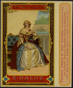 身なりの良い女性をイメージした商品ラベル 作： French School