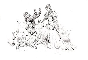 ビクターユーゴー（1802-85）によるルイブラス（1838）、1880（紙にペンとインク）の制作小冊子 作： French School