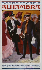アルハンブラミュージックホールのプログラム、1905年頃 作： French School