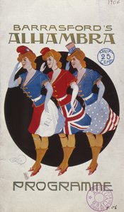 パリのアルハンブラミュージックホールのプログラム、1906年 作： French School