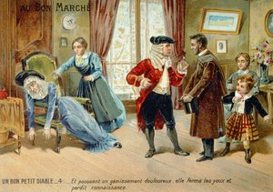 19世紀後半、Comtesse de SegurによるLe Bon Petit Diableを宣伝するプロモーションカード 作： French School