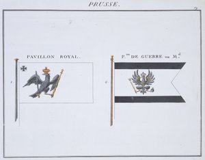 プロイセンの旗、1819年頃のフランスの旗の本 作： French School