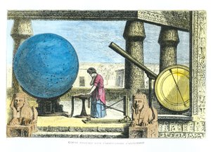 アレクサンドリアの天文台にあるプトレマイオス（c.90-168）（クラウディウスプトレマエウス）、ルイフィギュイエのラヴィデサバンツイラストから（後の色付け） 作： French School