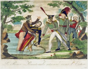 1813年、エルステラ川から王子ジョセフポニアトフスキ（1763-1813）を引き寄せる 作： French School