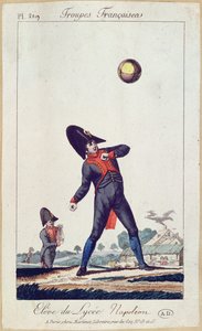 リセナポレオンプレイングボールの生徒、1805年頃（カラー彫刻） 作： French School