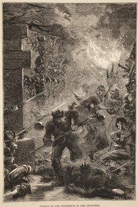 1871年5月のカタコンベでの反乱軍の追跡、カッセルのフランスとドイツ間の戦争の歴史、1870年から1871年までの図解 作： French School